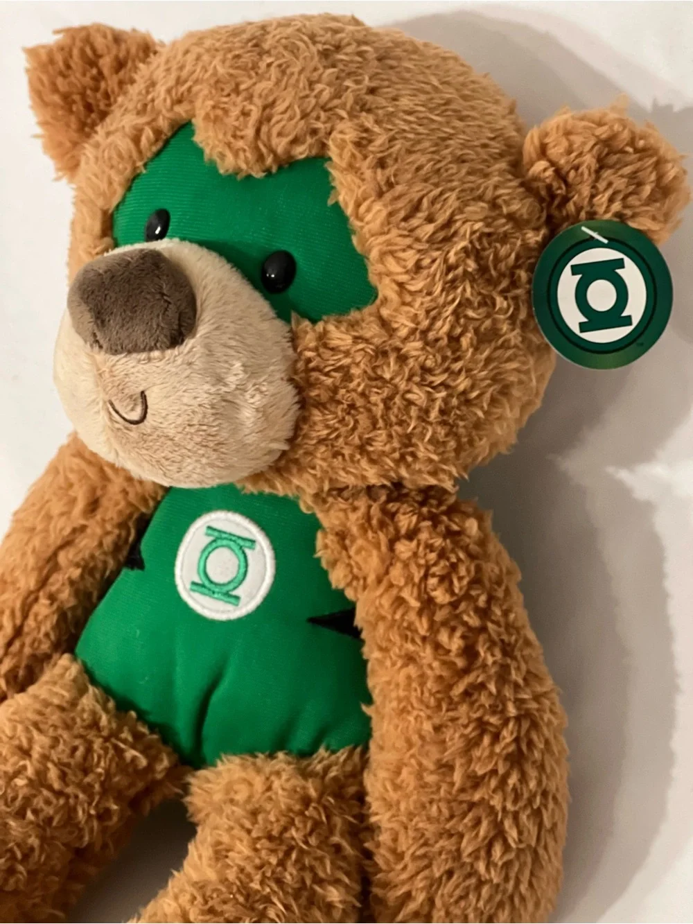 GUND DC Comics Green Lantern Fuzzy Teddy Bear Stuffed Animal Plush, Brown, 14